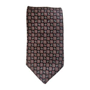 Red/Black Neck Tie with Geometric Pattern Classic By Isaac Zeker